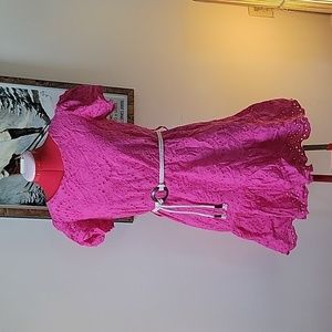 Hot Pink Eyelet Dress